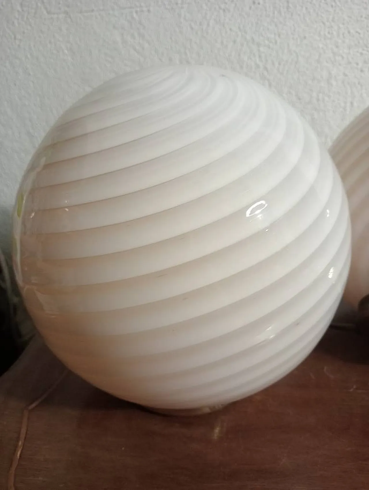 Pair of Murano glass lamps in the style of Venini, 1960s 5