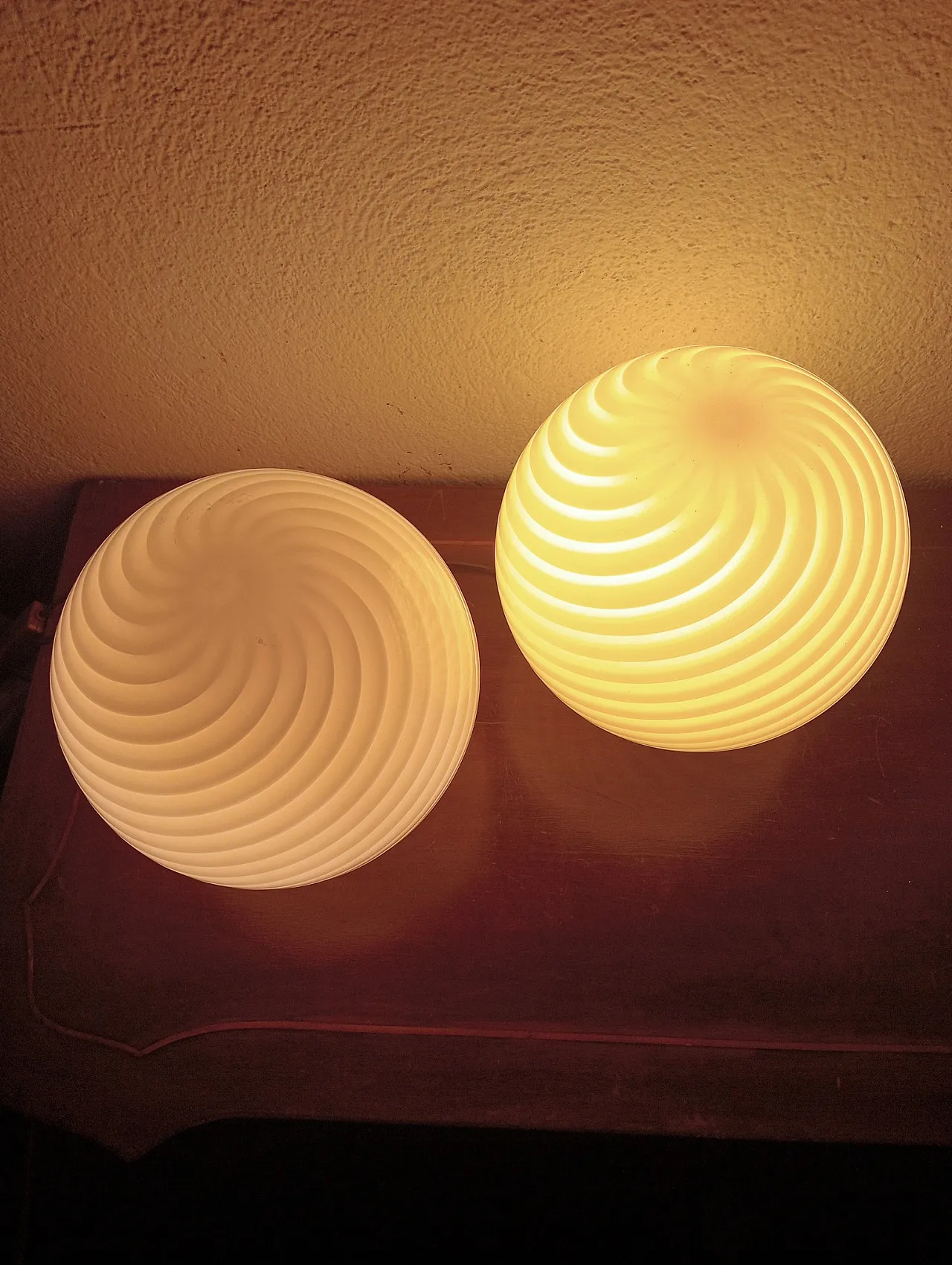 Pair of Murano glass lamps in the style of Venini, 1960s 6