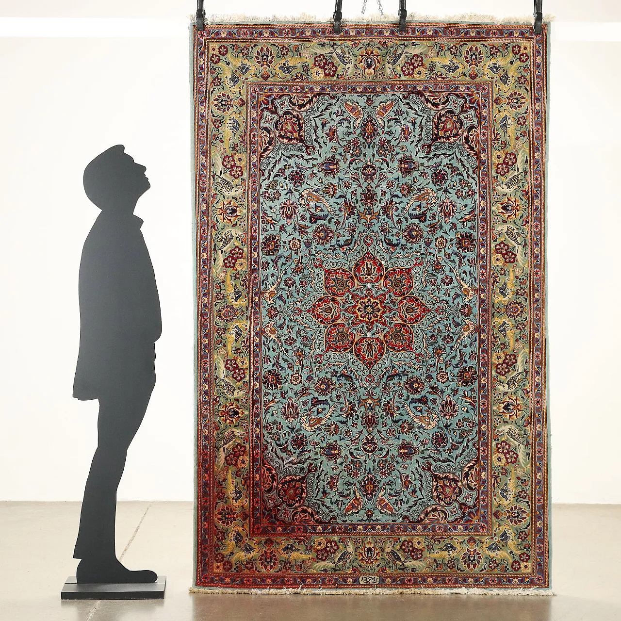 Tappeto Kum in cotone e lana con nodo pesante, fine '900 2