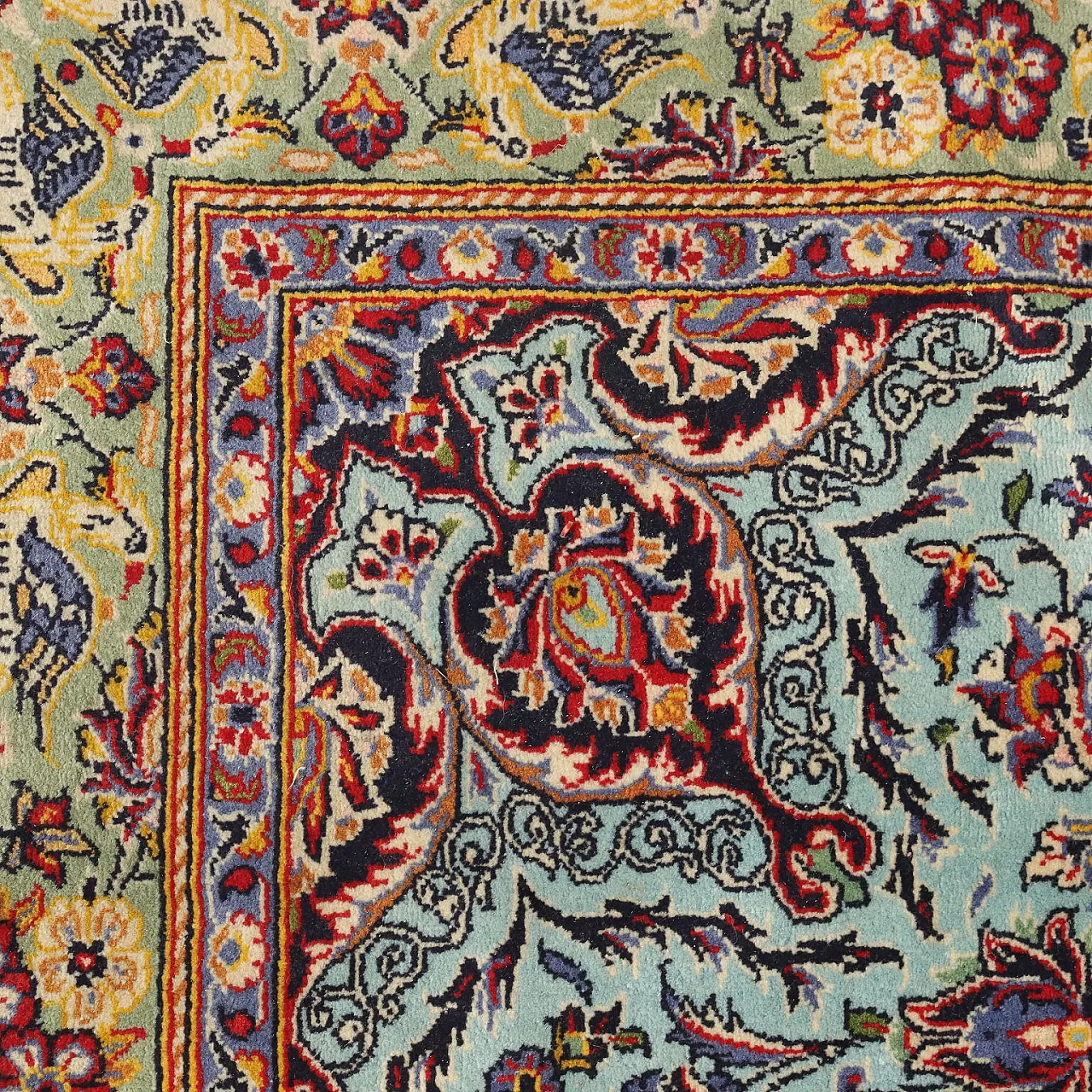 Tappeto Kum in cotone e lana con nodo pesante, fine '900 5