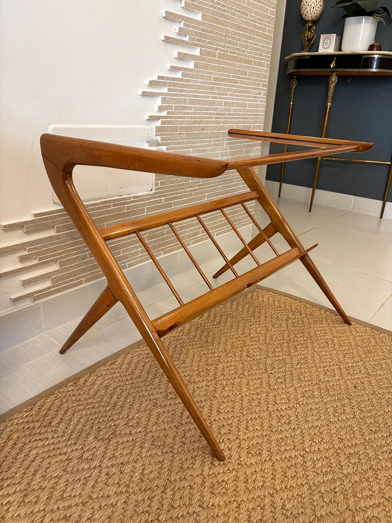 Tavolino portariviste in stile Ico Parisi, anni '60 11