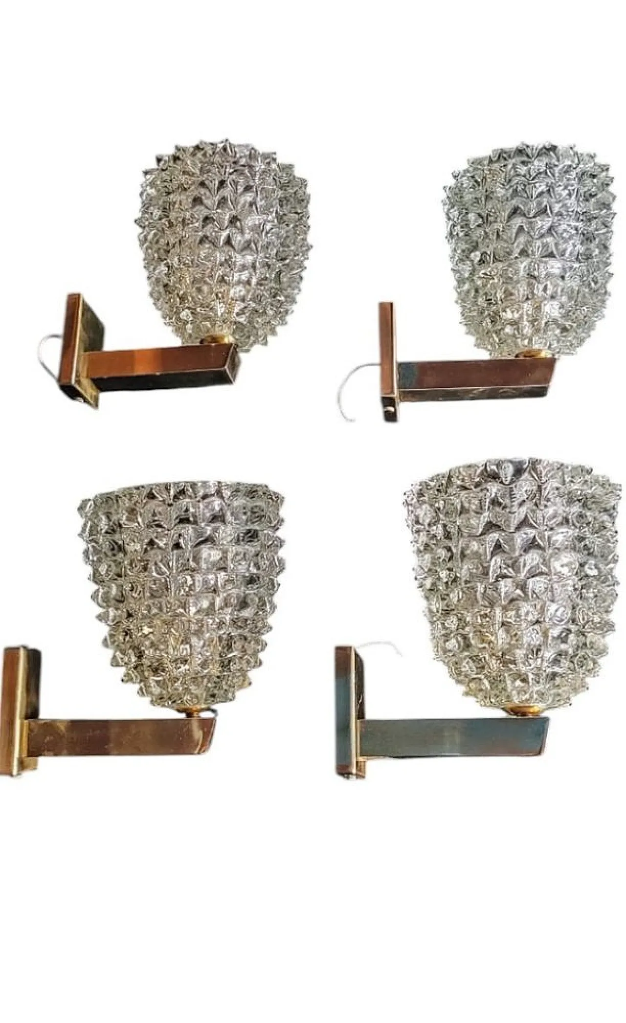 4 Applique Rostrato in vetro di Murano stile Barovier & Toso, anni '50 1