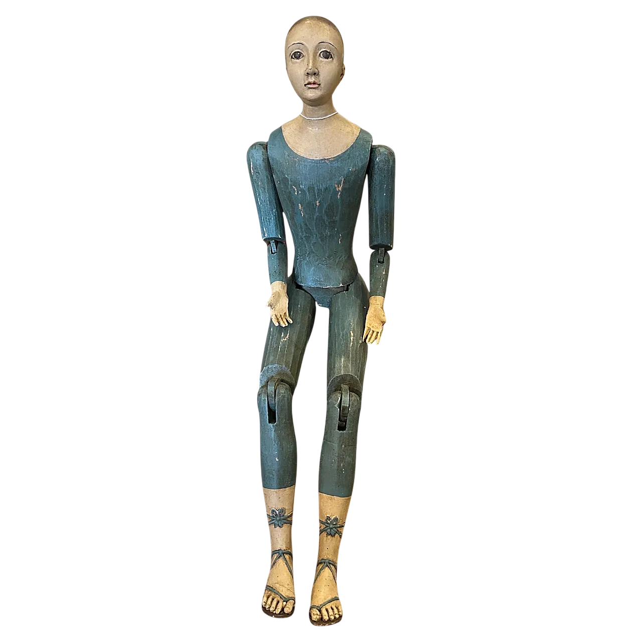 Manichino articolato in legno laccato, anni '50 14