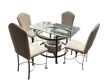 Tavolo con sedie in ferro battuto