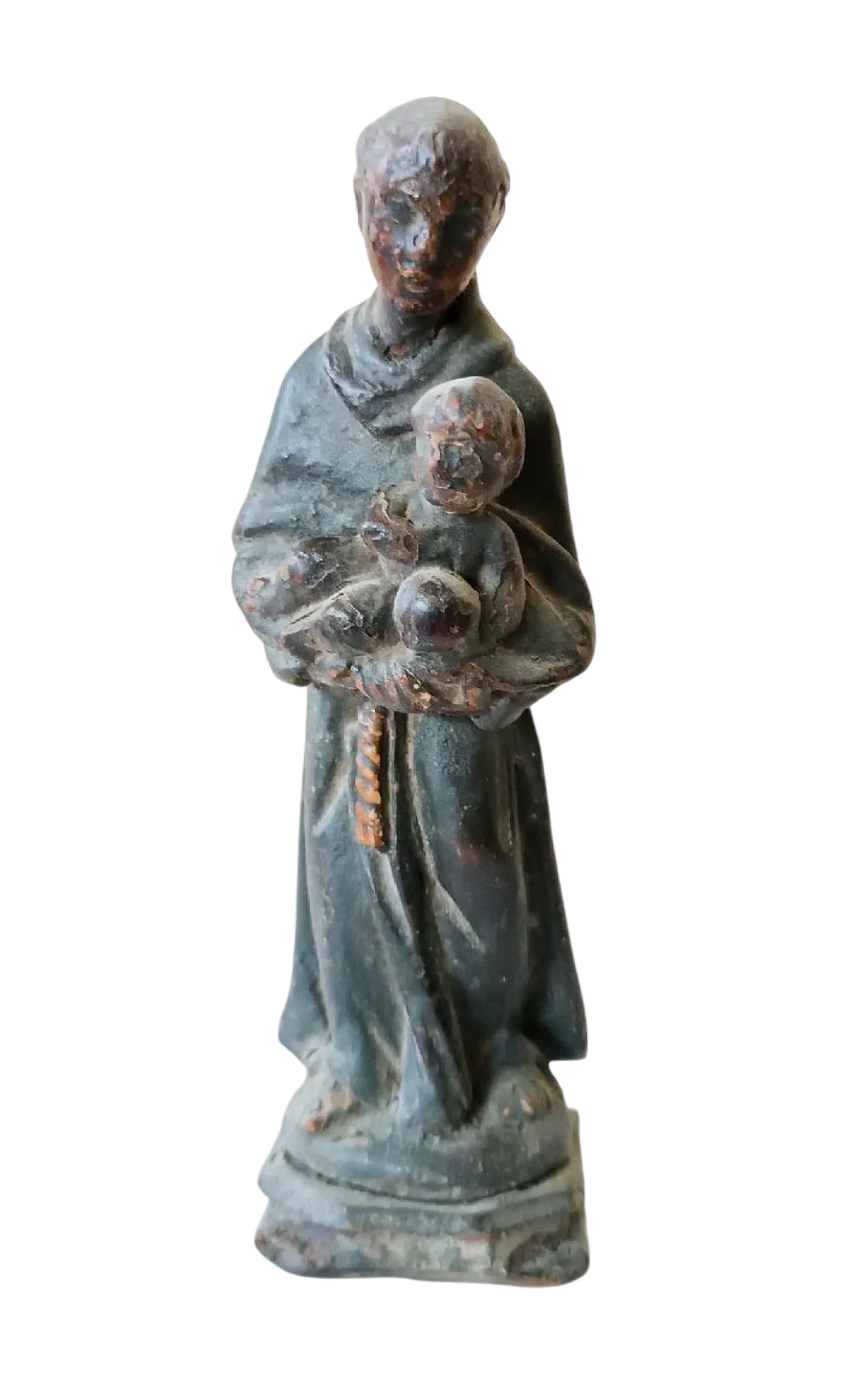 Scultura lignea policroma raffigurante Sant'Antonio, '700 8