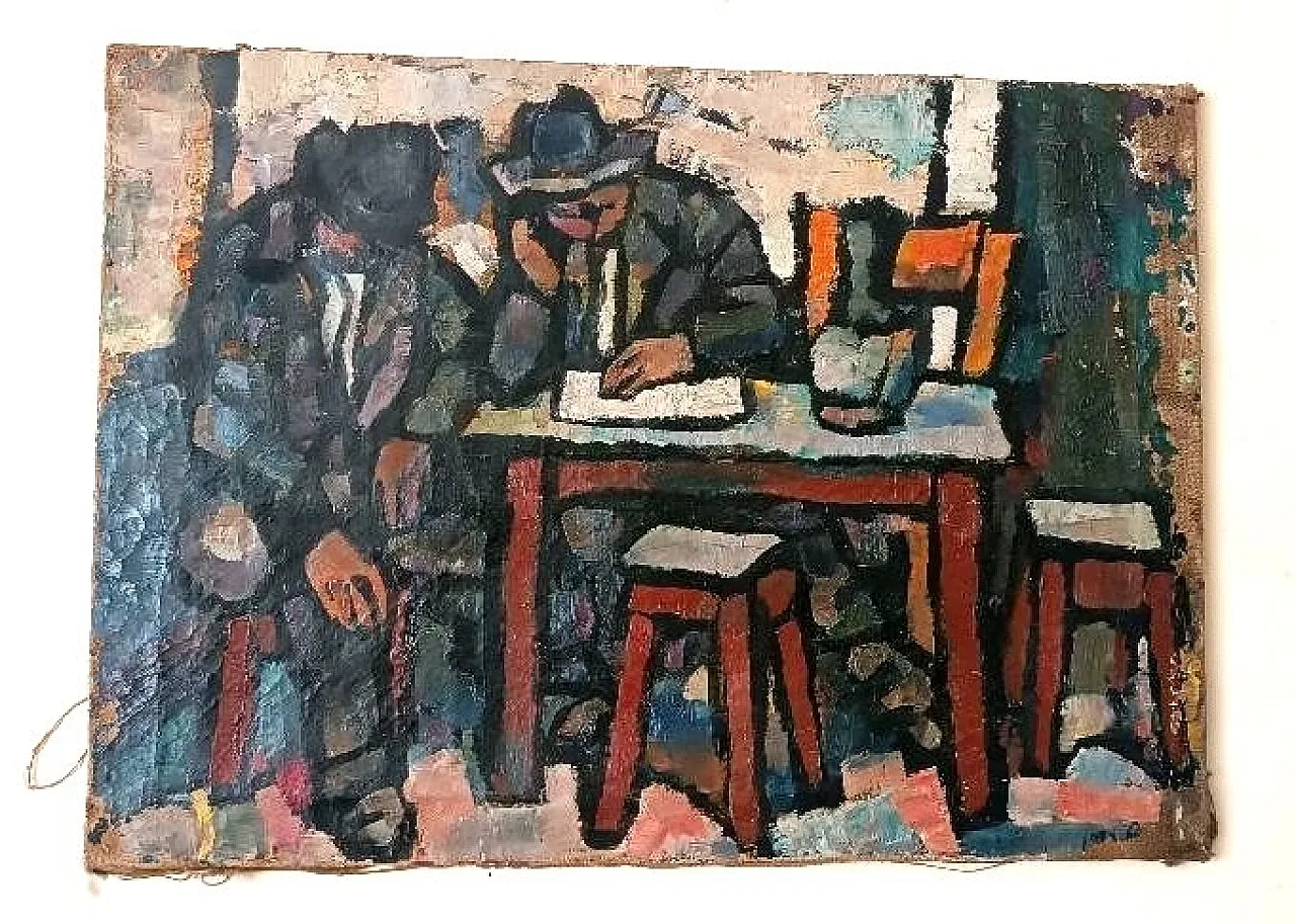 Uomini addormentati di Ferruccio Ferri, olio su tela, anni '30 2