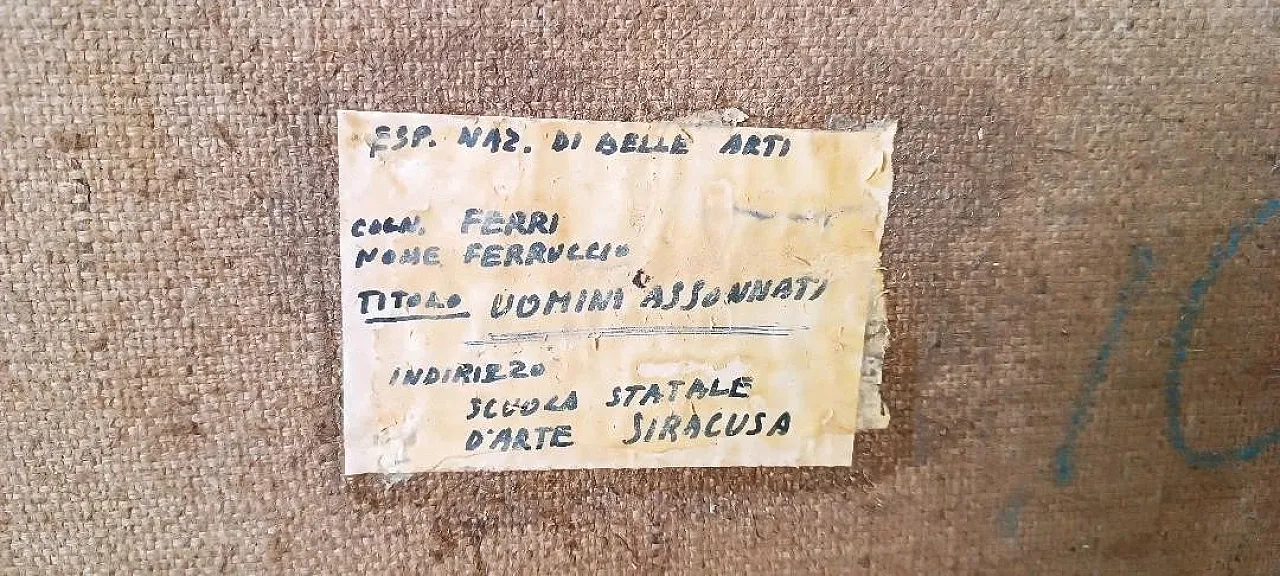 Uomini addormentati di Ferruccio Ferri, olio su tela, anni '30 4