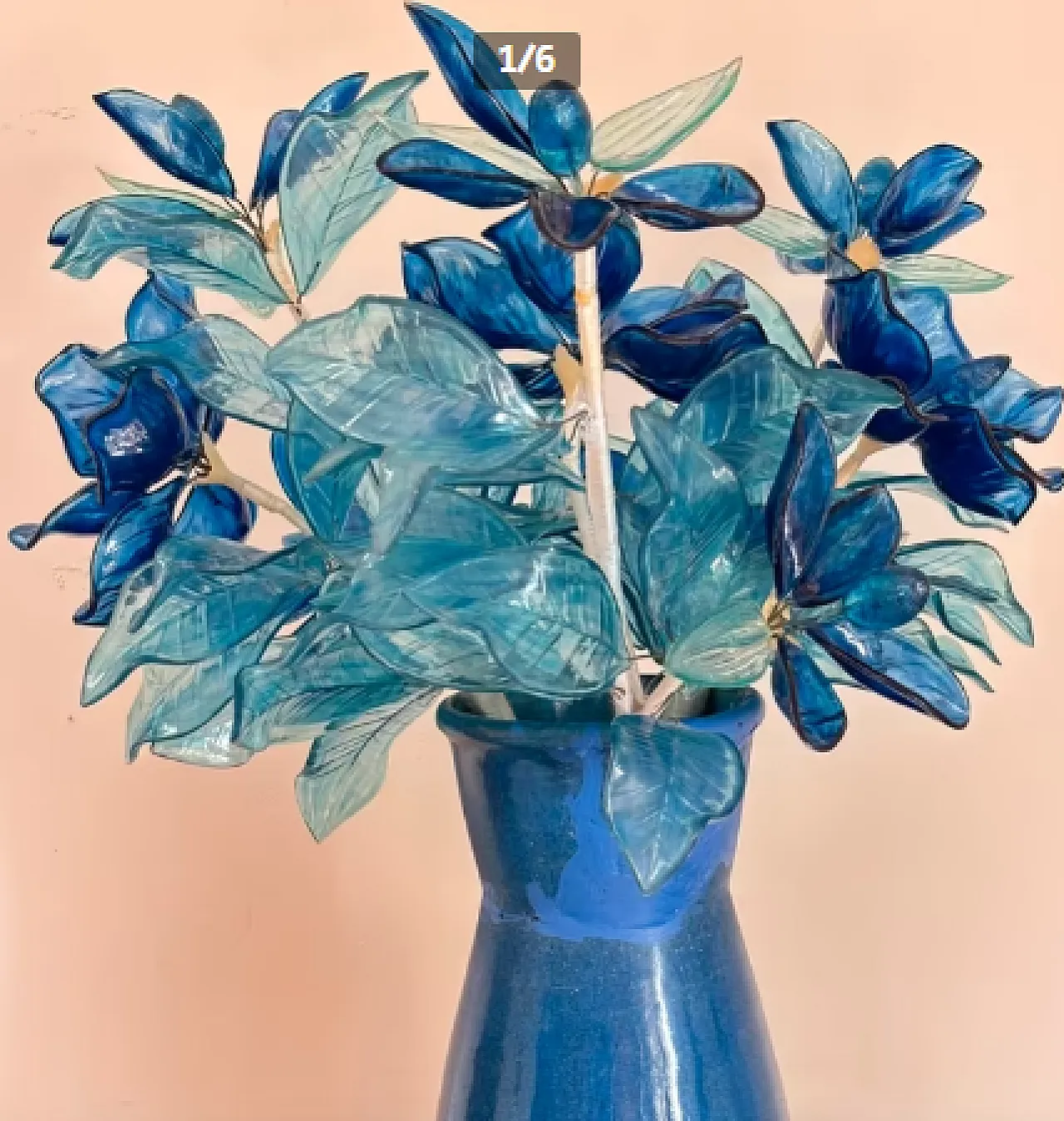 Lucite flower vase by J. Corelli, 20th century 1