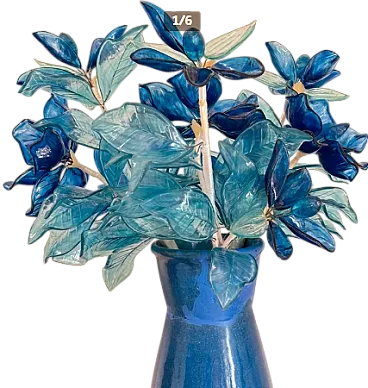 Lucite flower vase by J. Corelli, 20th century