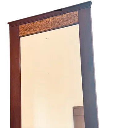 Mirror with wooden frame and gold leaf stucco, 20th century