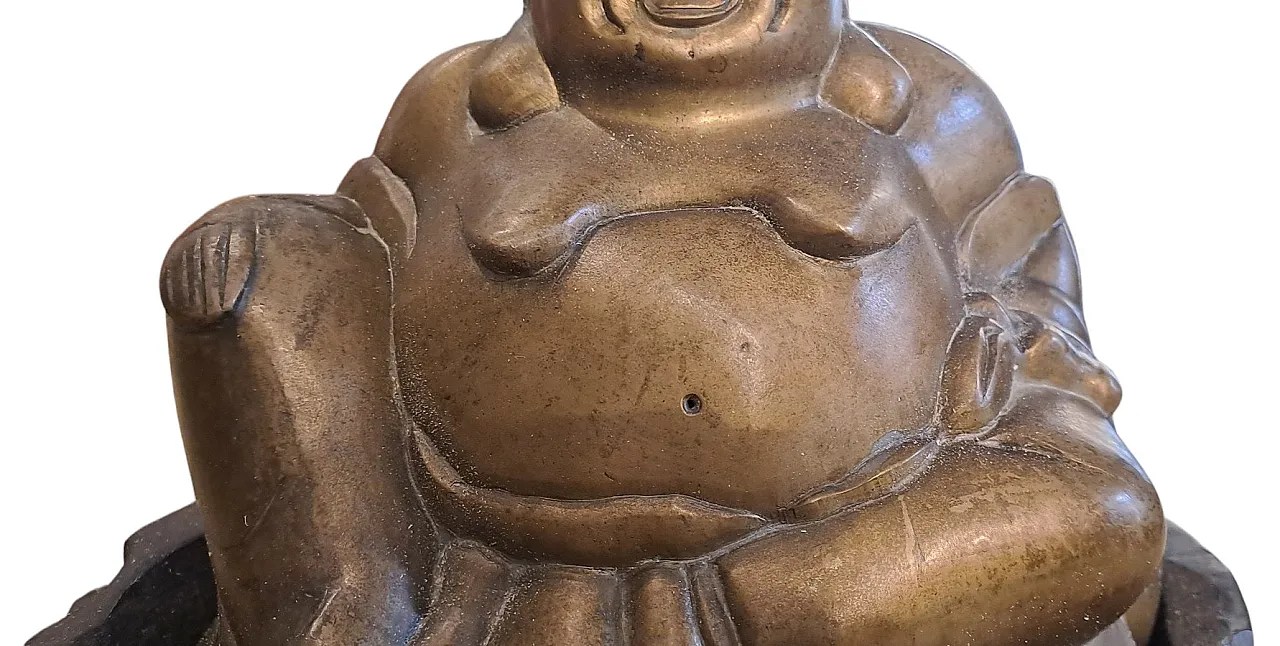 Laughing Buddha in bronze, 20th century 6