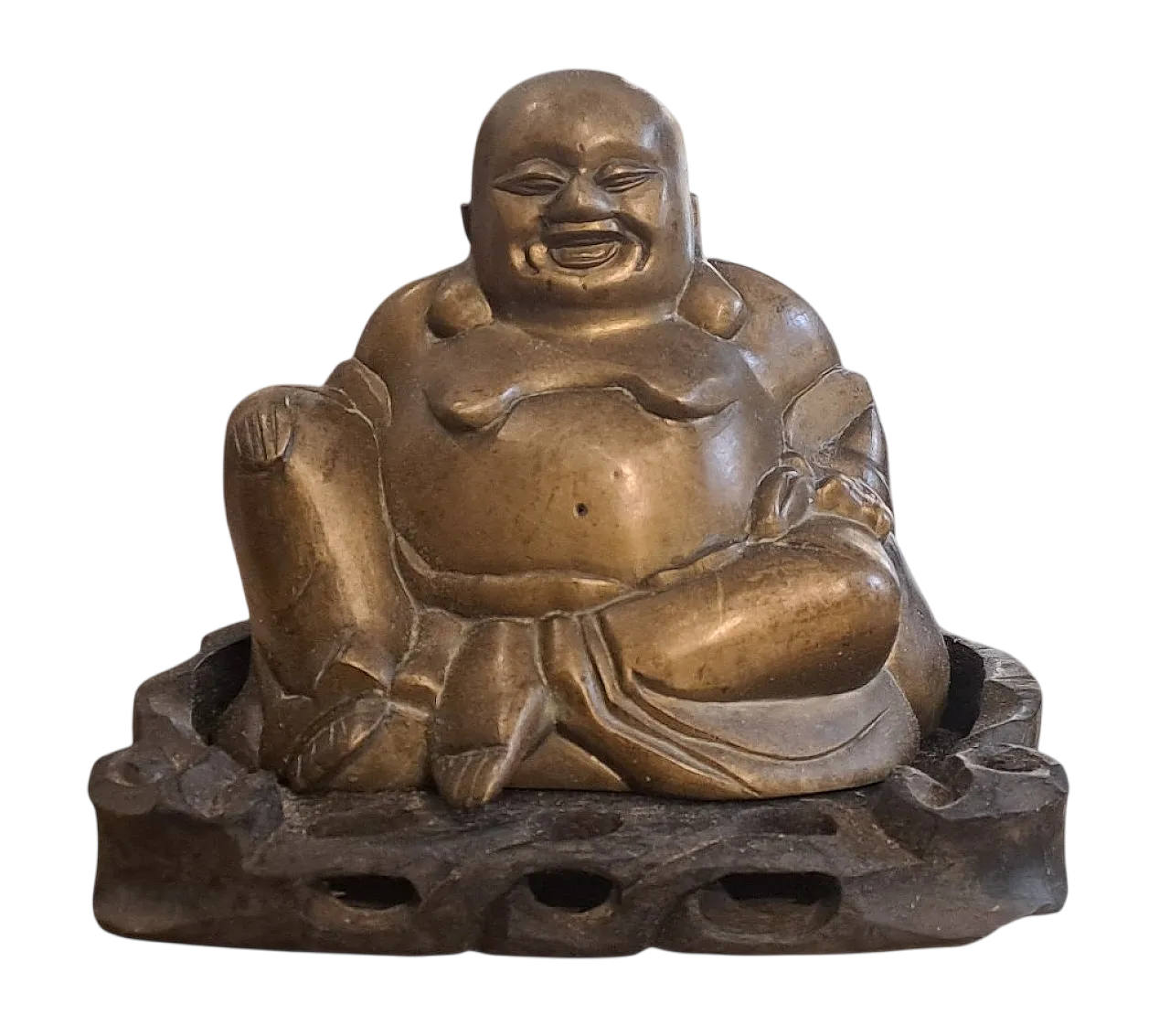 Laughing Buddha in bronze, 20th century 8