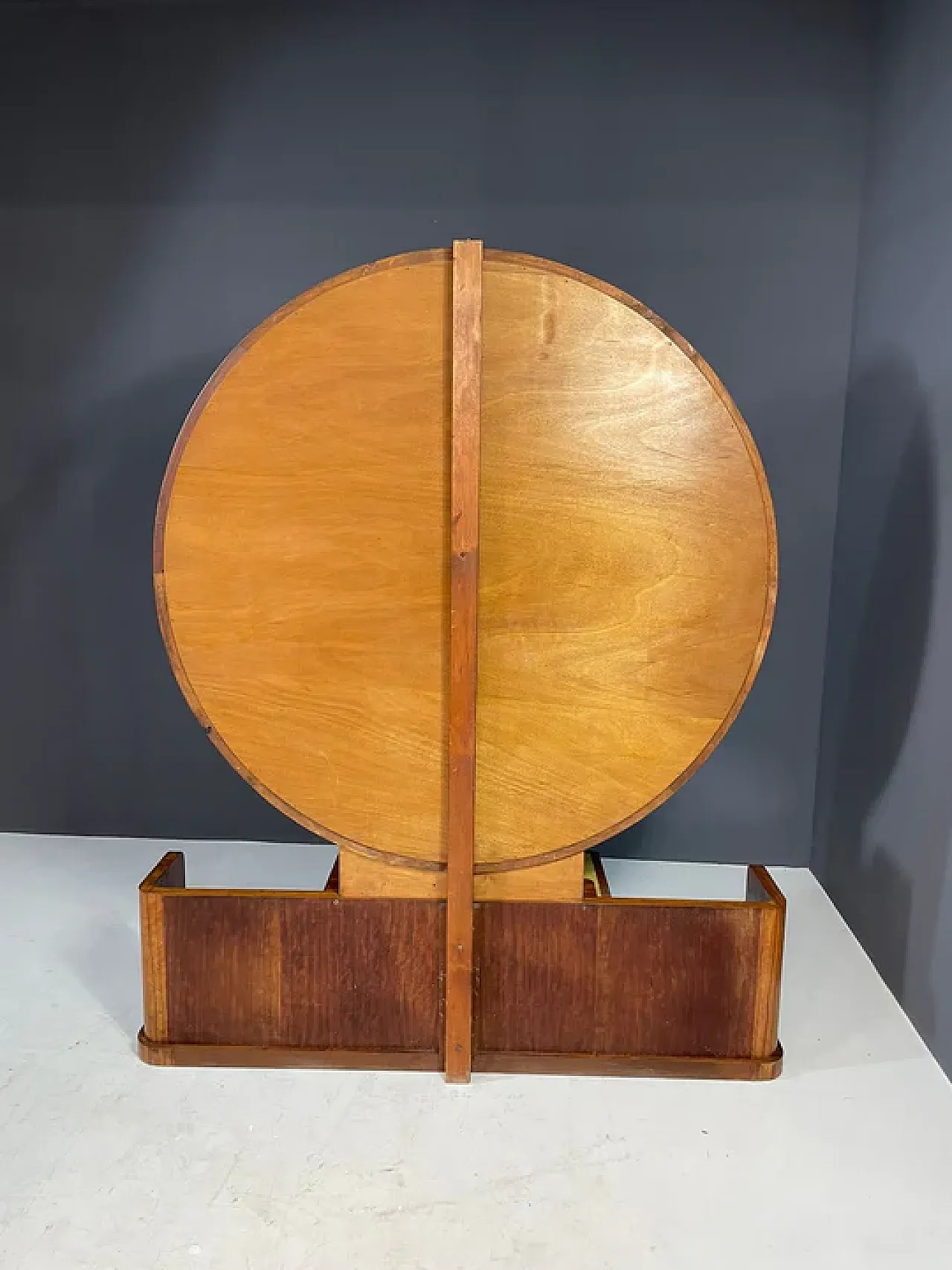 Mobile da toeletta con sgabello in noce, anni '30 8