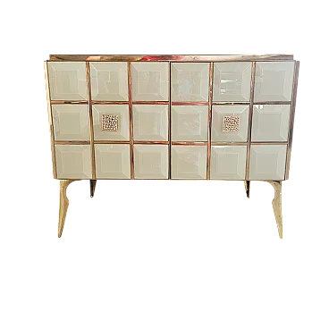 Credenza due ante in vetro molato, anni '90