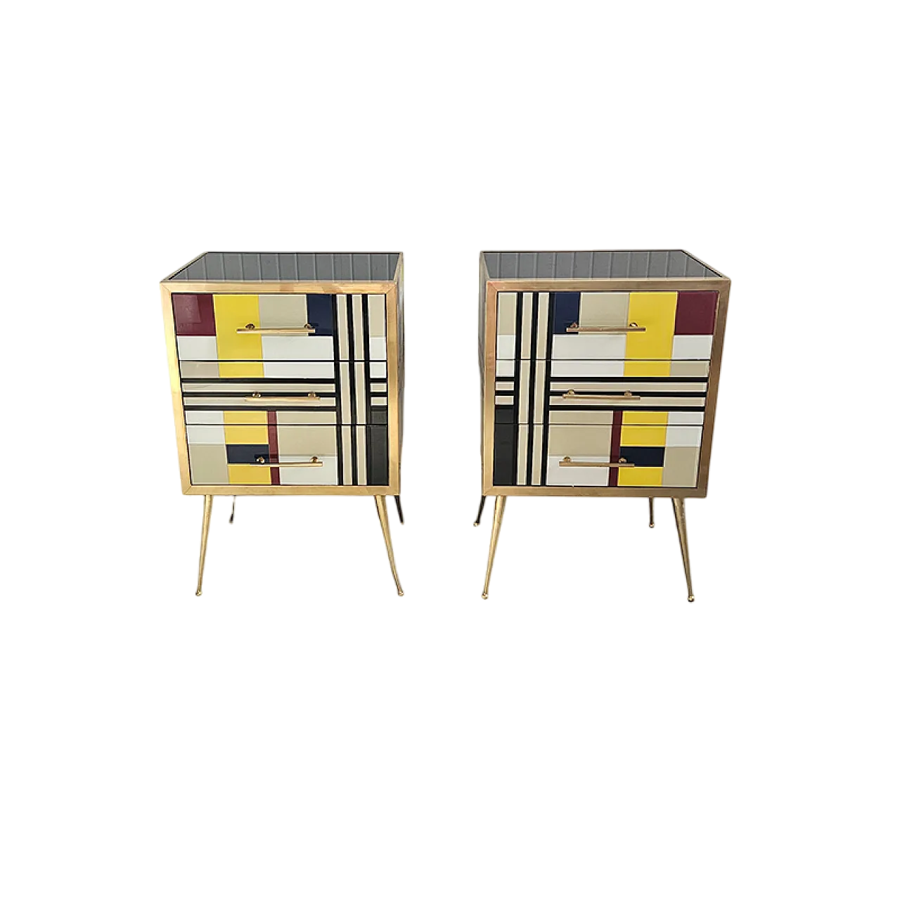 Coppia di comodini in vetro 5