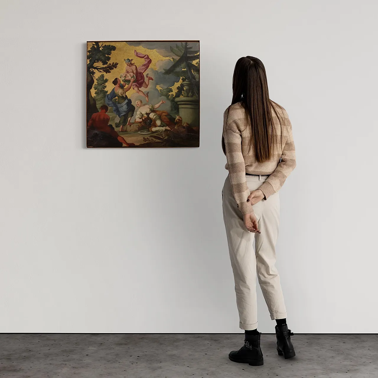 Dipinto sul pannello, Ermes affida Dioniso, XVIII secolo 3