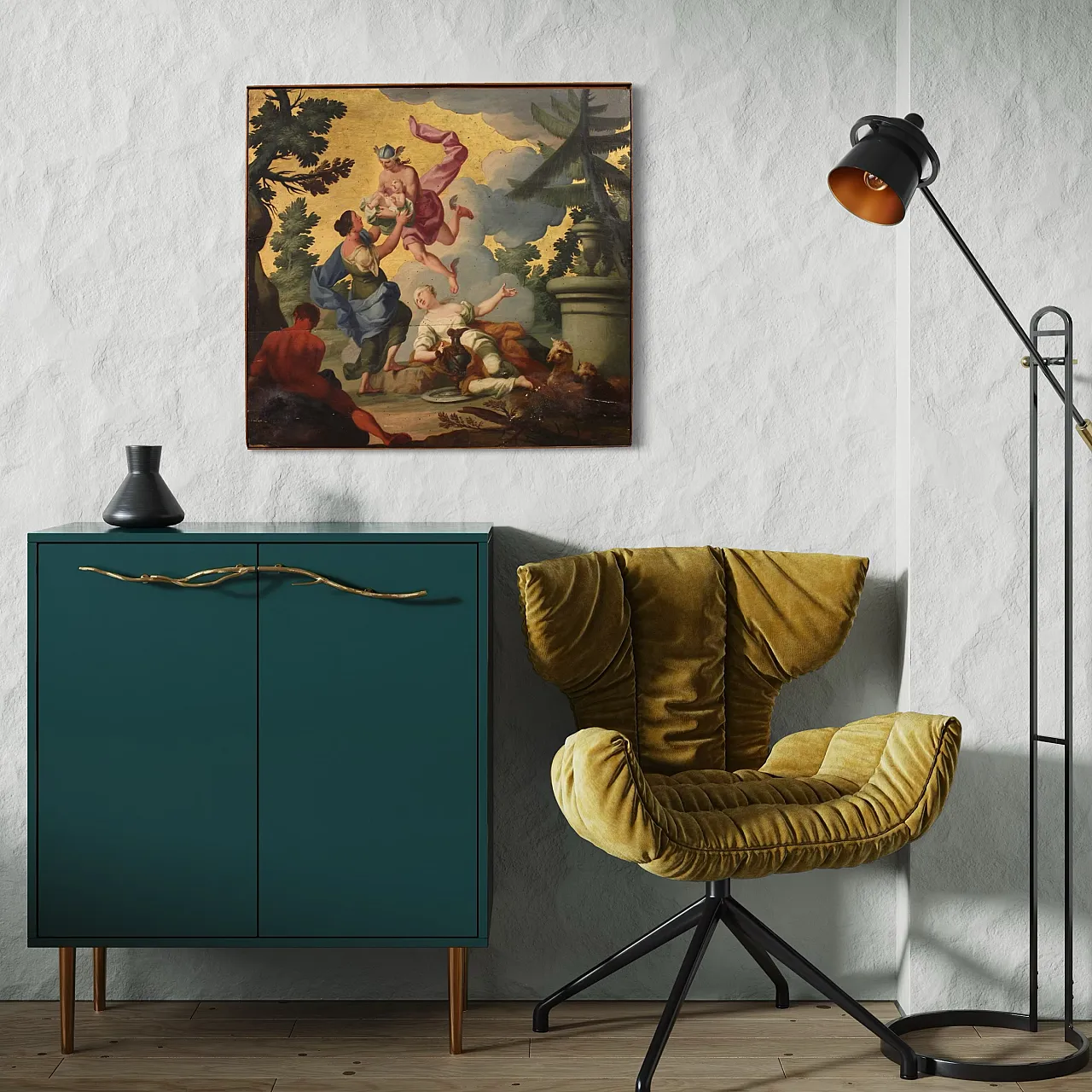 Dipinto sul pannello, Ermes affida Dioniso, XVIII secolo 15