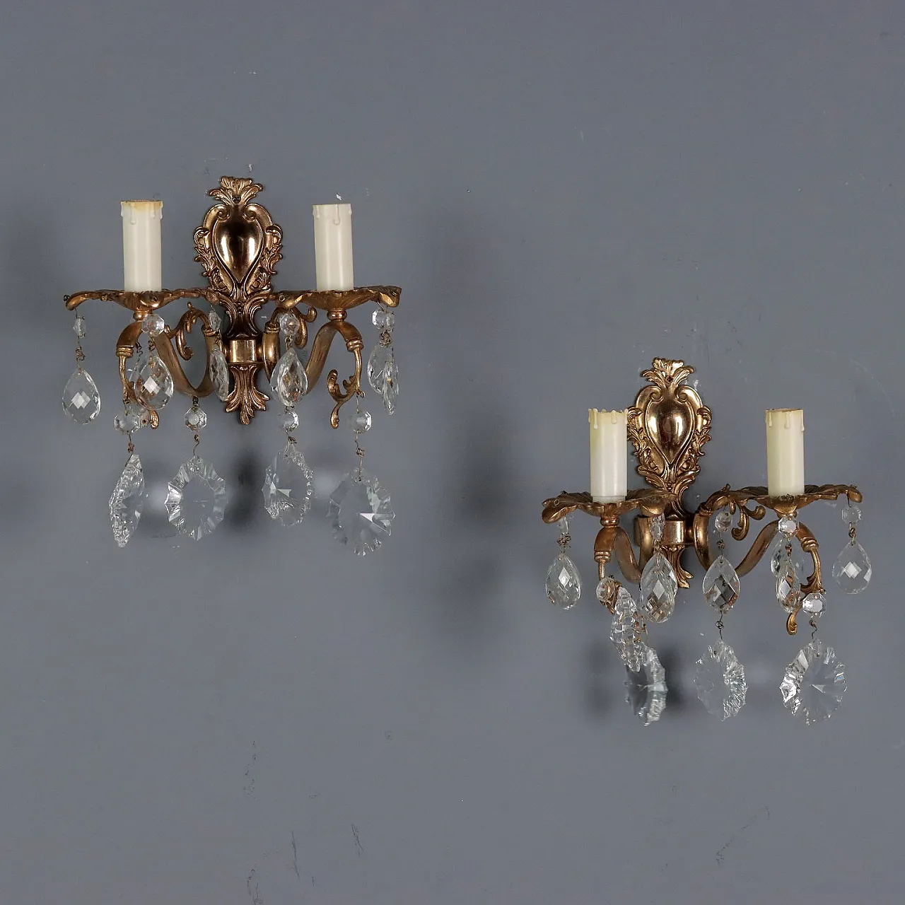 Coppia di appliques in stile Rococò in bronzo, '900 1