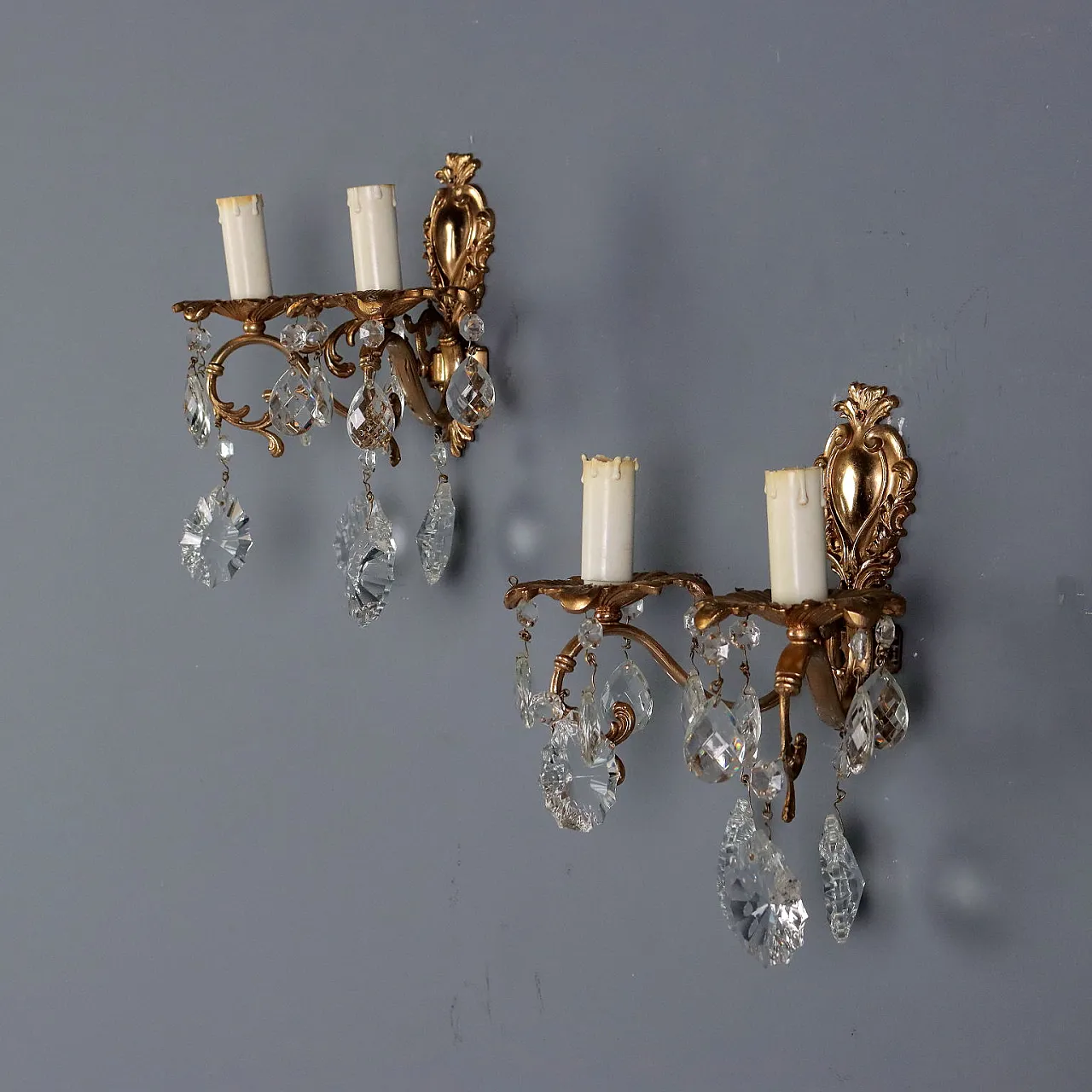 Coppia di appliques in stile Rococò in bronzo, '900 3