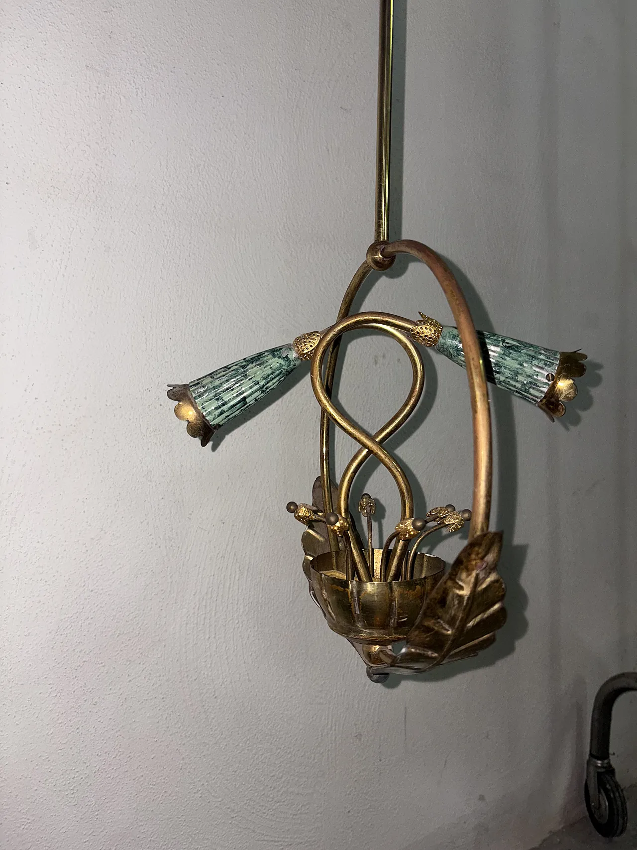 Lampadario in ottone, anni '20 1