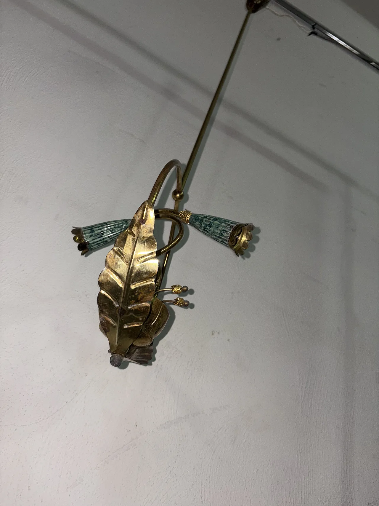 Lampadario in ottone, anni '20 5