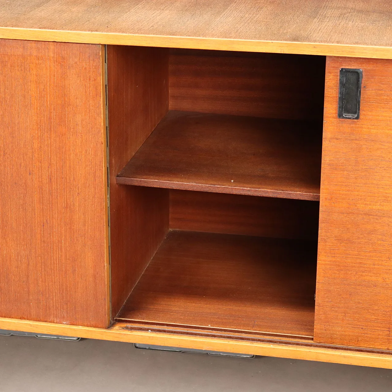 Wall cabinet in teak and enamelled metal, 1960s 10