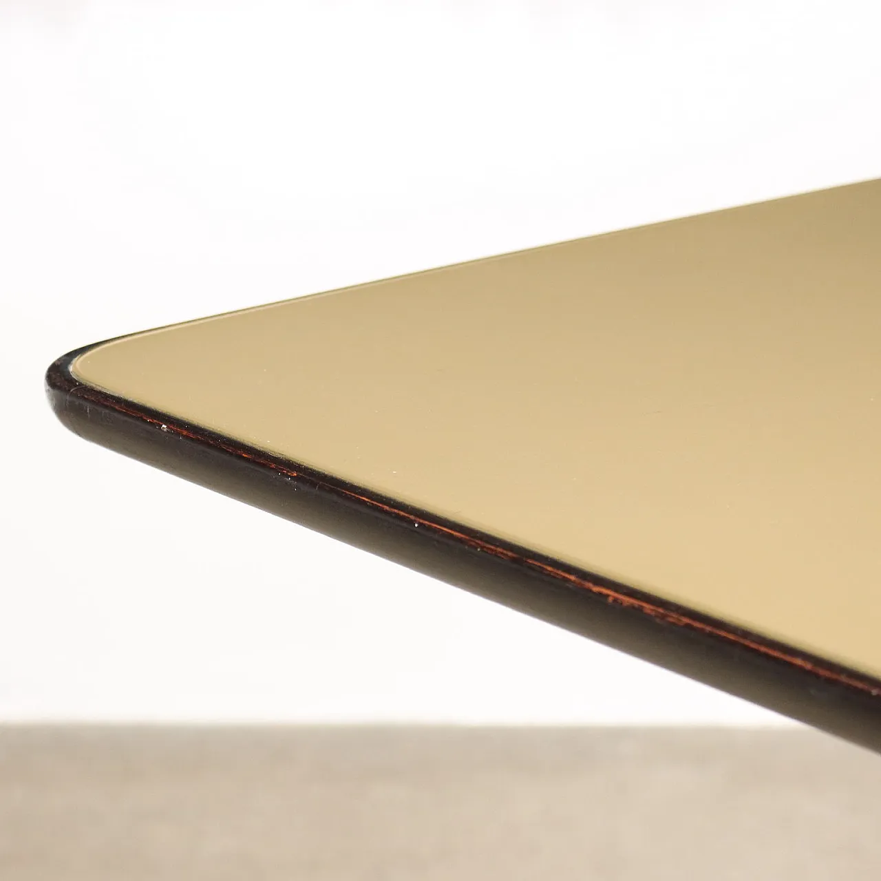 Tavolo da pranzo in legno, ottone e vetro, anni '50 4