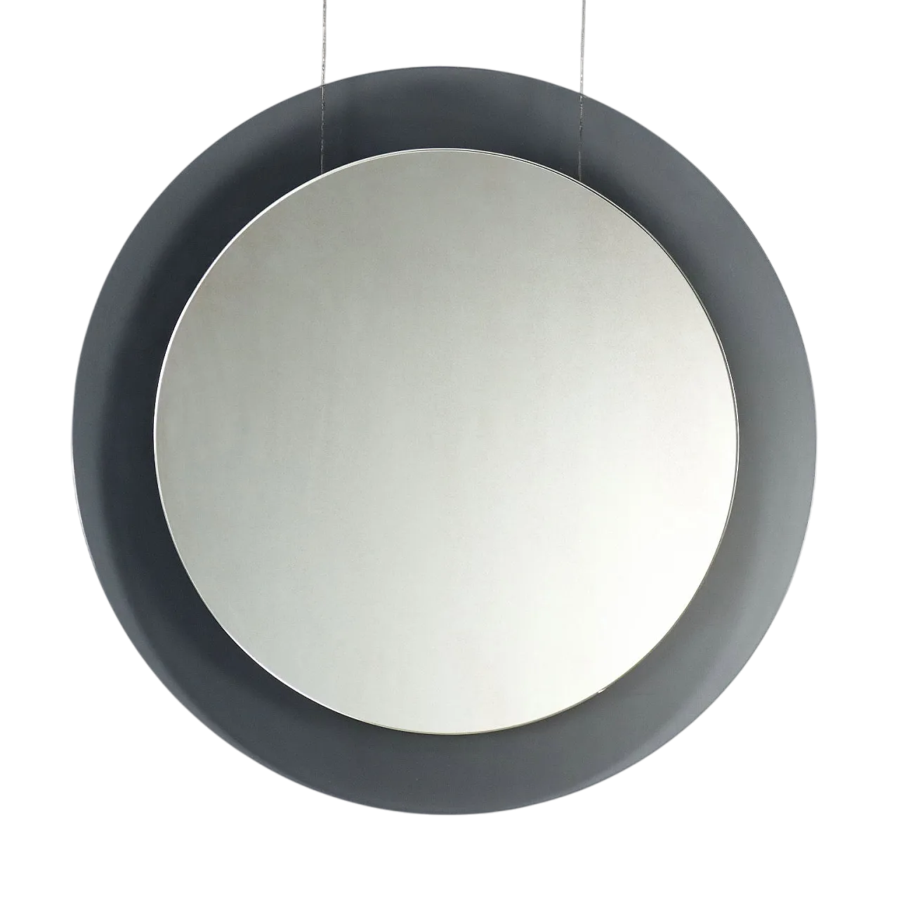 Specchio rotondo in vetro fumé, anni '60 9