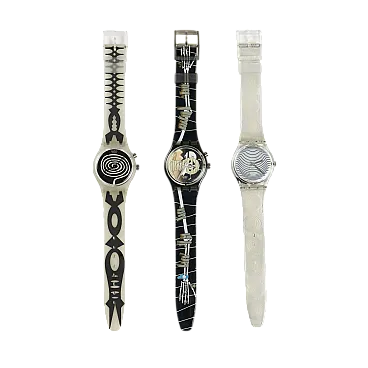 3 orologi Swatch a tema noir, anni '90