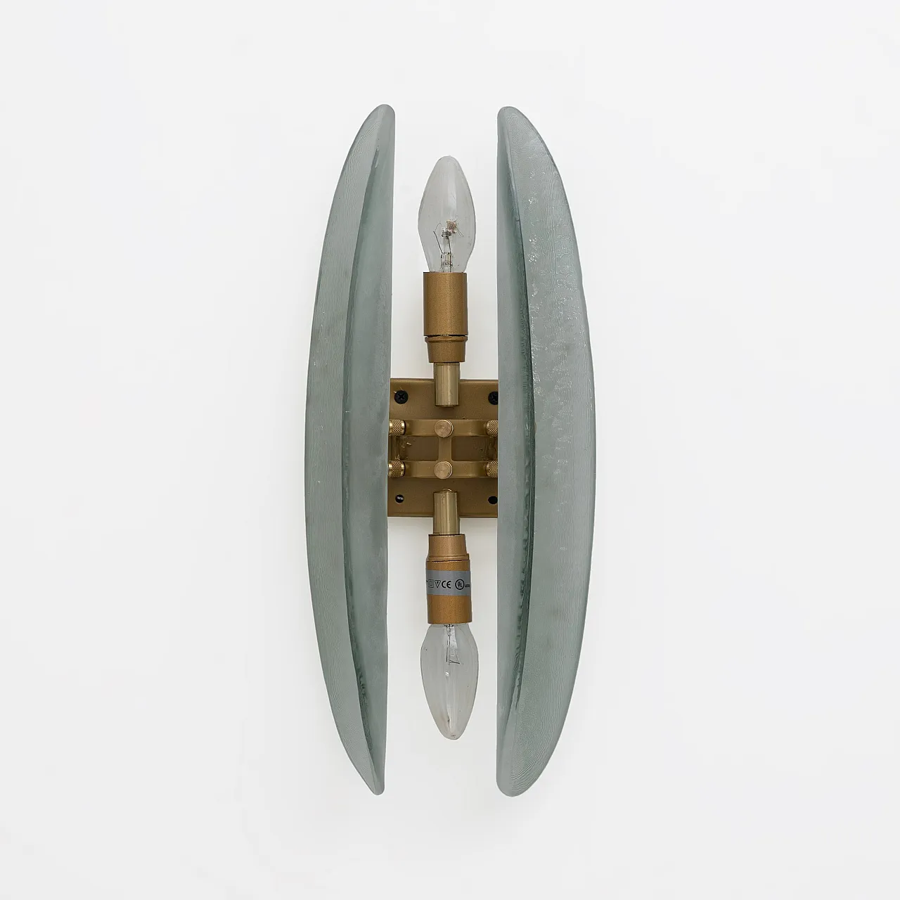 Coppia di lampade in vetro di Murano in stile Fontana Arte, anni 2000 8