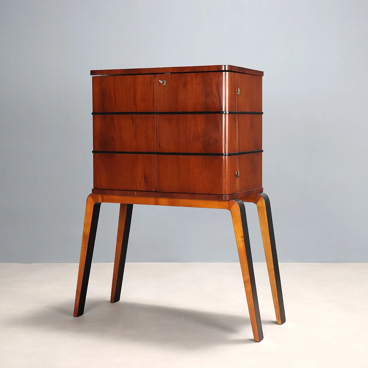 Bar cabinet in beech and walnut, 1950s 1