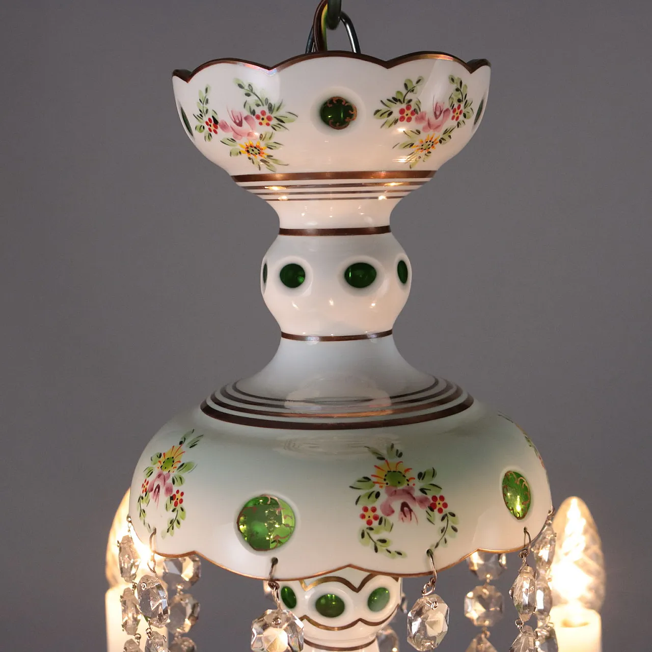 Five-light Bohemian glass chandelier with floral motifs 4