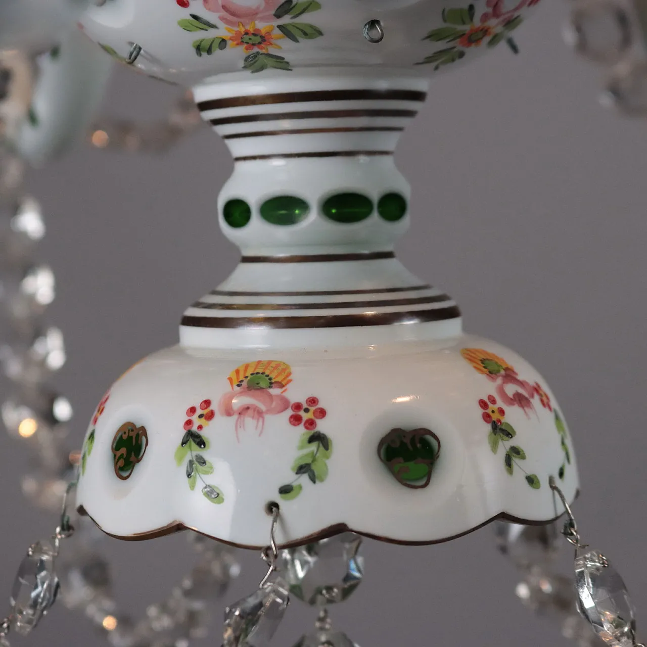 Five-light Bohemian glass chandelier with floral motifs 6