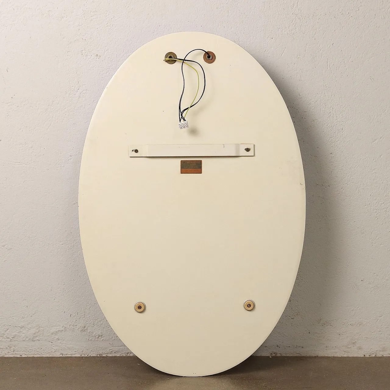 Specchio da parete con luci in vetro blu di Metalvetro Siena, anni '70 8