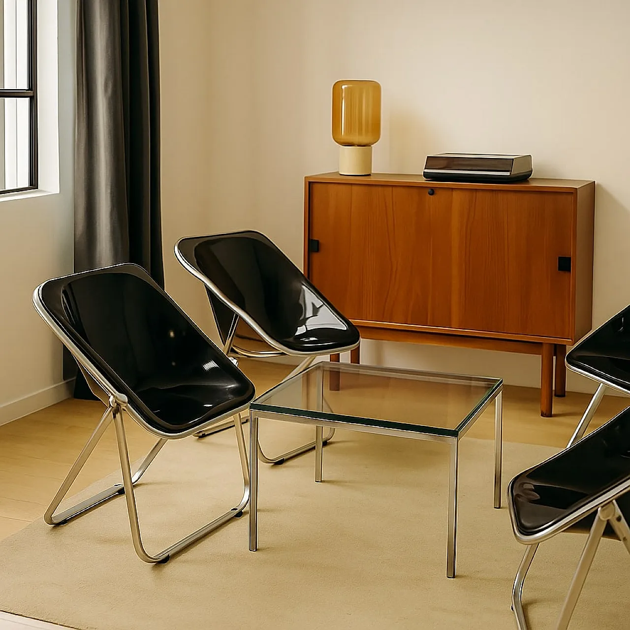 4 Sedie Plona di Giancarlo Piretti per Castelli, anni '70 2