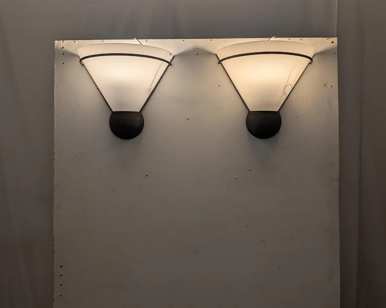 Coppia di Vart in Murano Glass Applique, anni '80 6