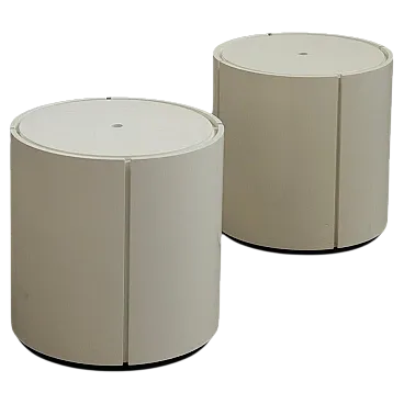 Coppia di comodini contenitori, anni '80