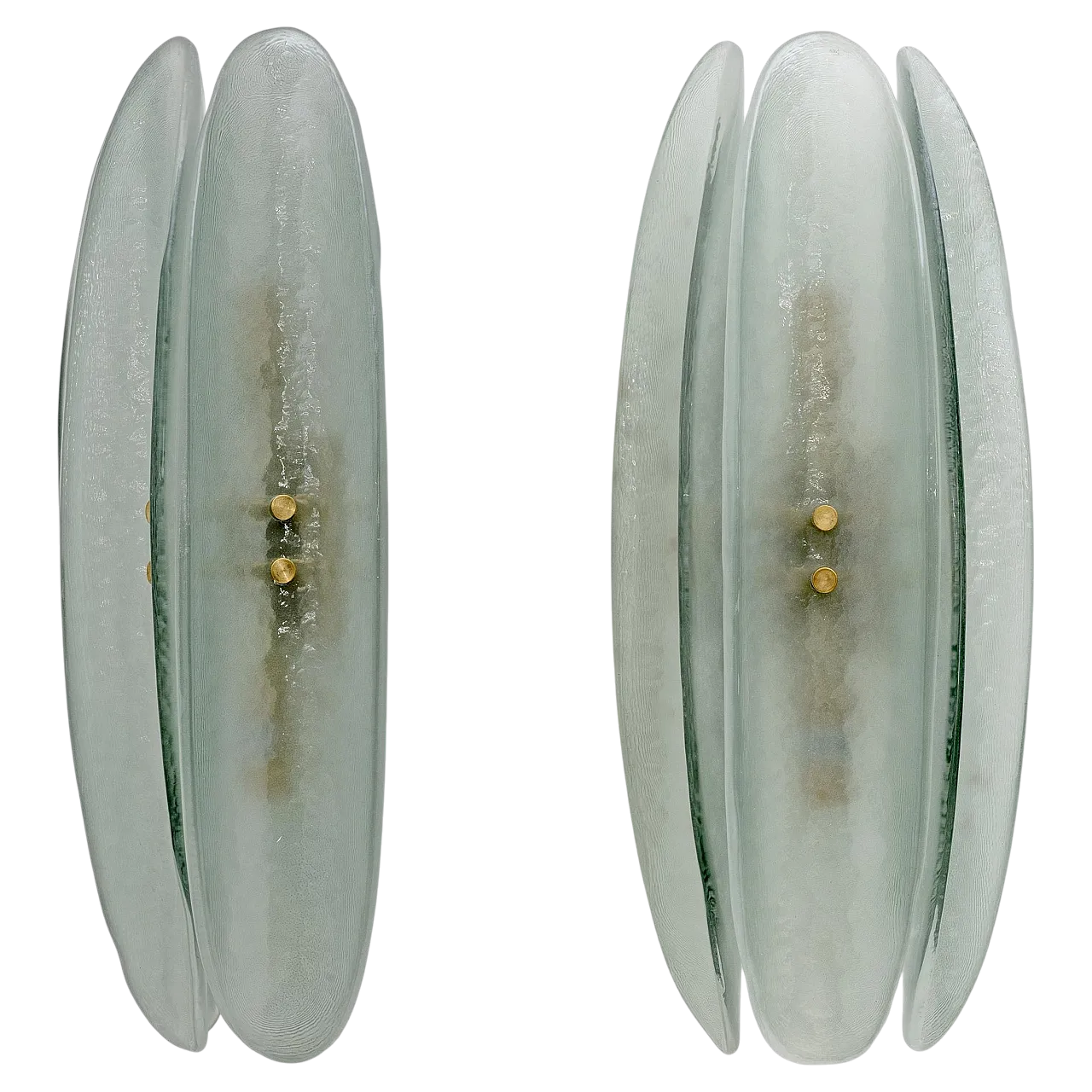 Coppia di lampade in vetro di Murano in stile Fontana Arte, anni 2000 10