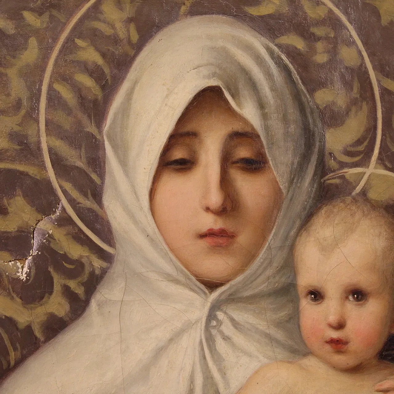 Madonna Del'olivo, grande dipinto, 18 ° secolo 12