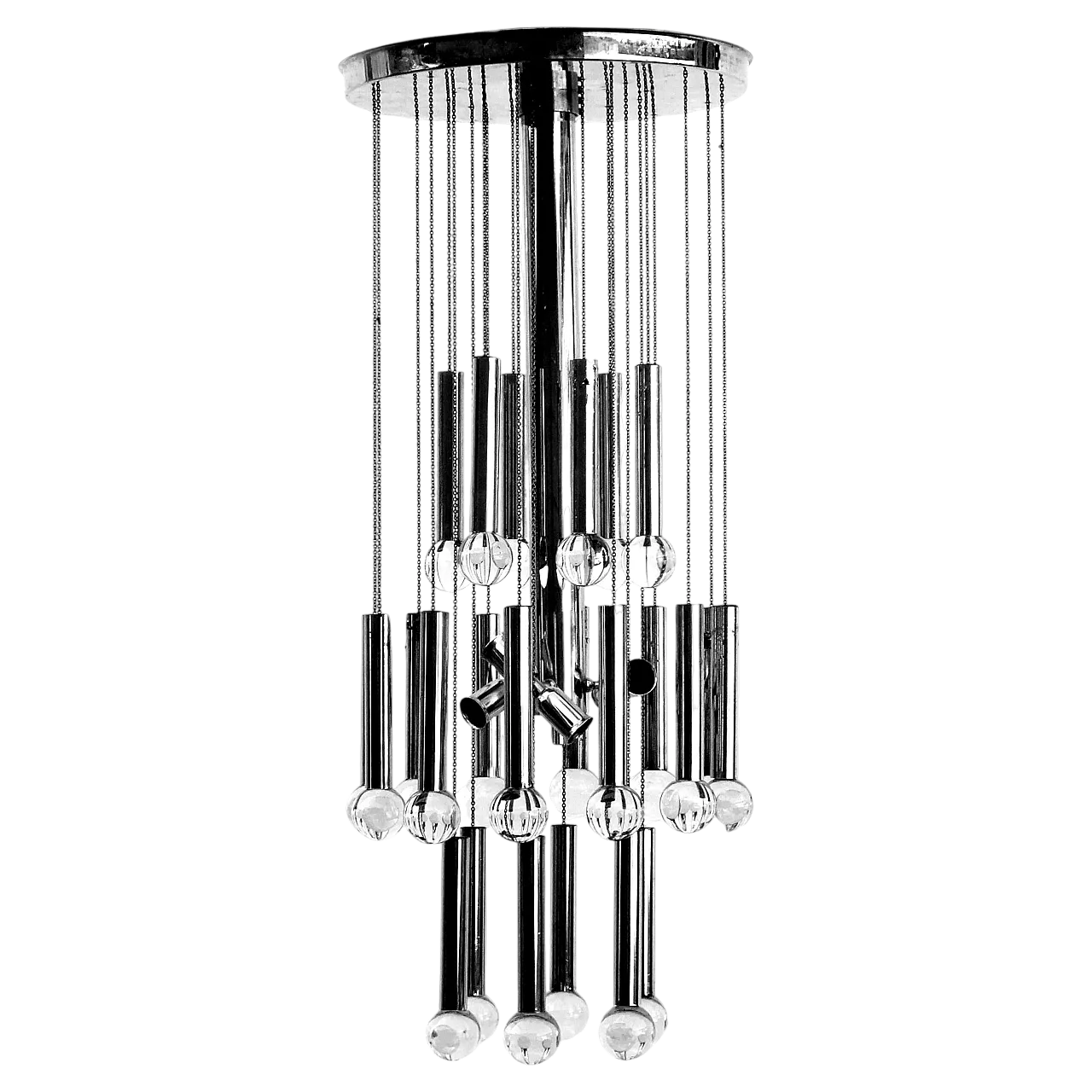 Sciolari ceiling lamp in crystal sphere, 1970s 9