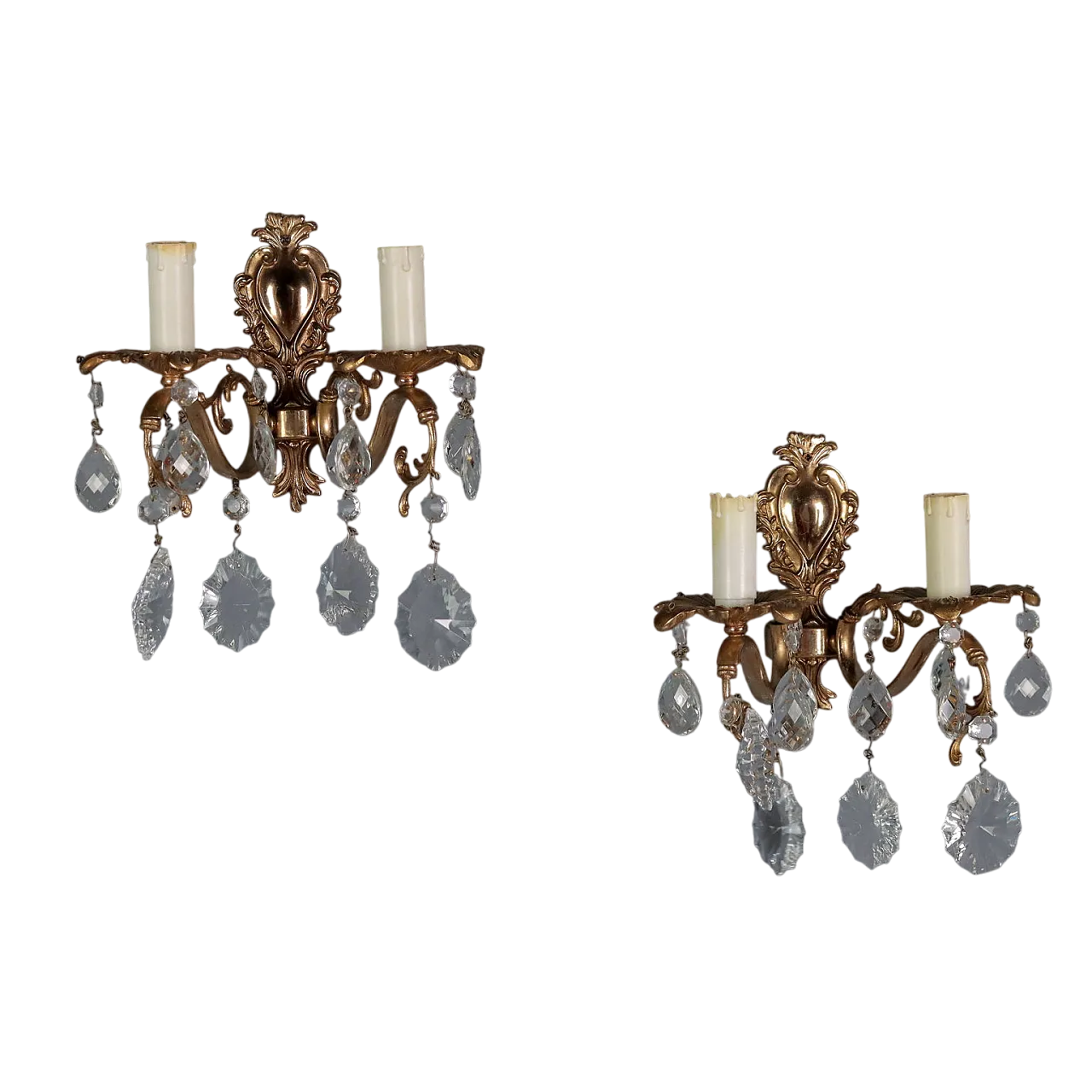 Coppia di appliques in stile Rococò in bronzo, '900 8