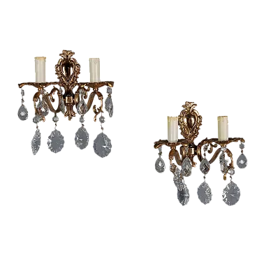 Coppia di appliques in stile Rococò in bronzo, '900