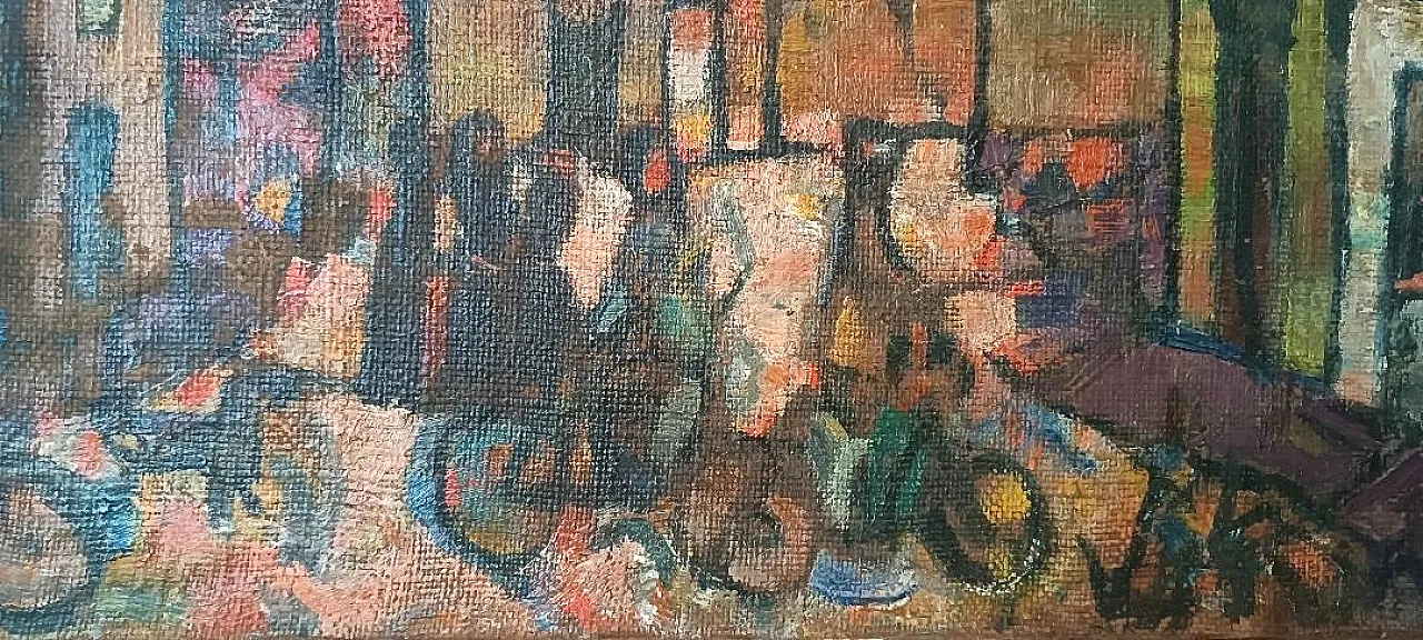 Piazzetta Syracuse by Ferruccio Ferri, oil on canvas, 1940s 4