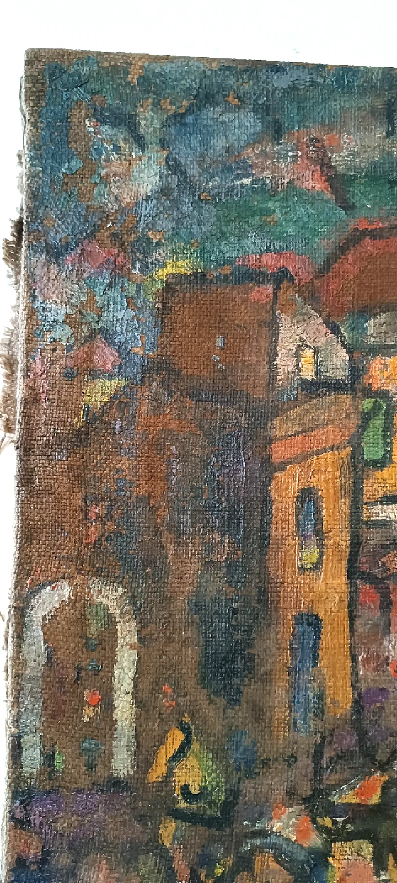 Piazzetta Syracuse by Ferruccio Ferri, oil on canvas, 1940s 7