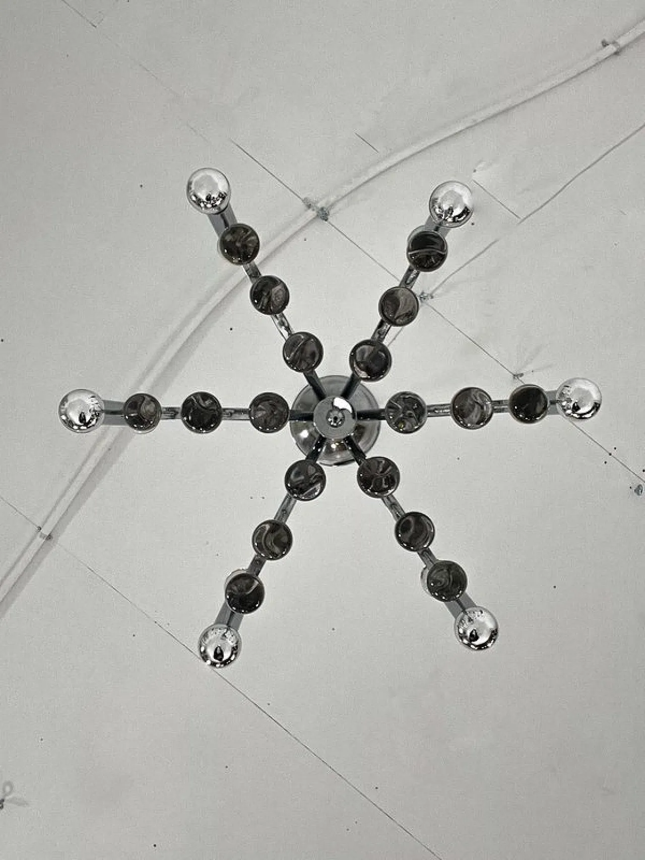 Celestial cascade chrome Chandelier in style of Sciolari, 1970s 8