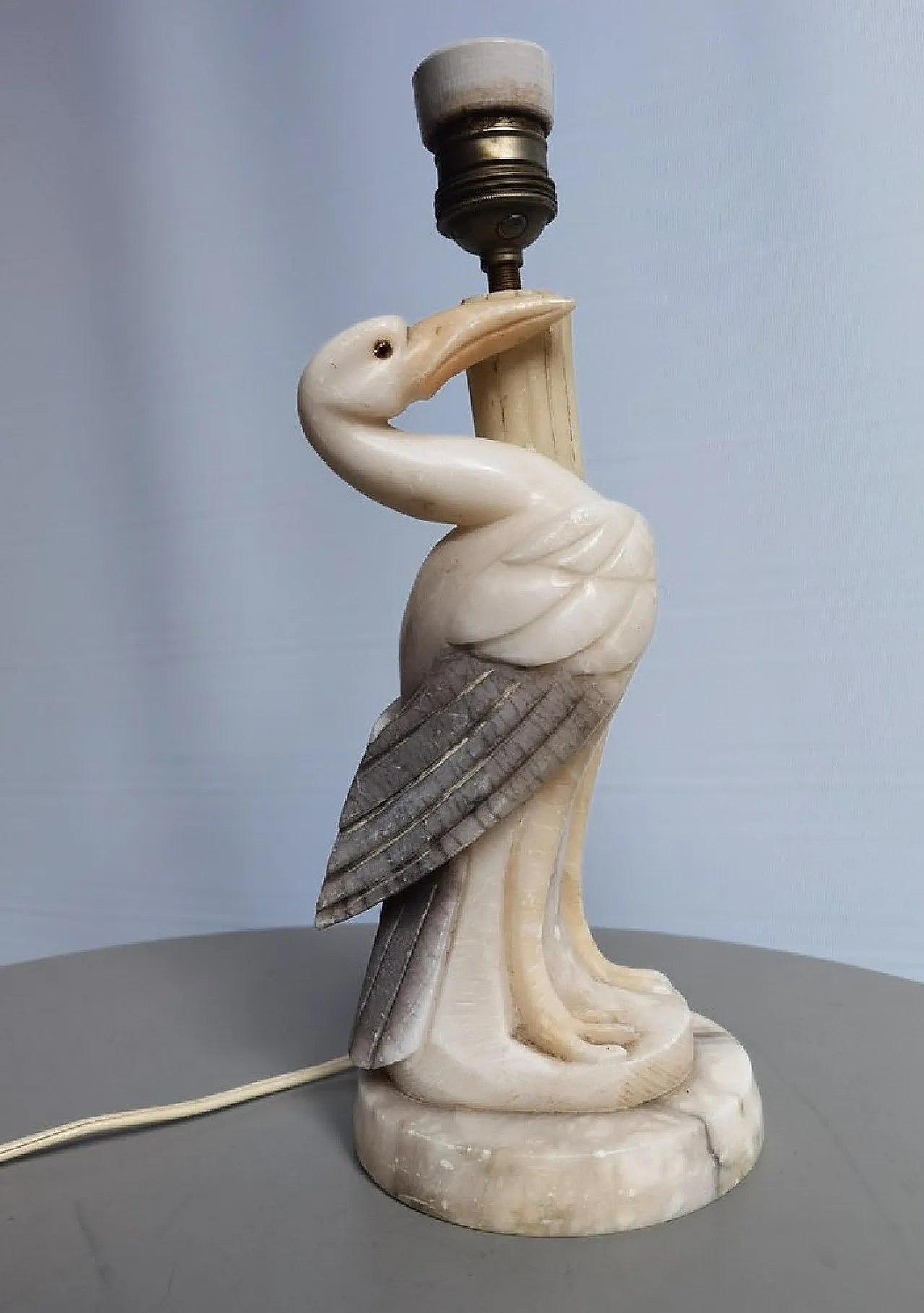 Lampada da tavolo Heron in alabastro, '900 2