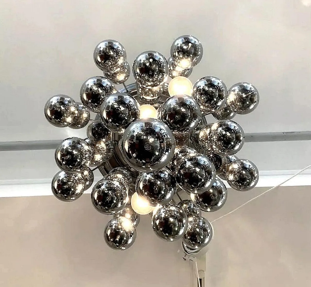Lampadario Swiss Ball Cascade in metallo stile Verner Panton, anni '70 3