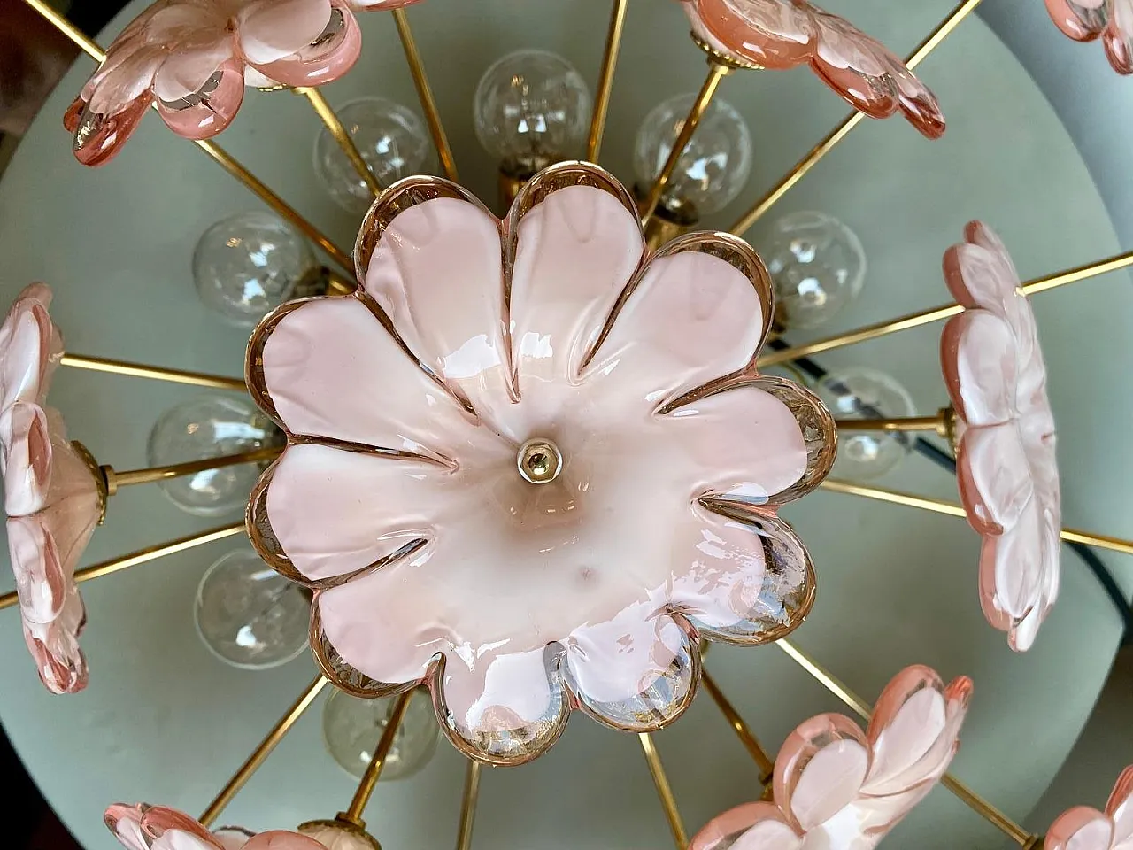 Murano glass flush mount, 1960s 7