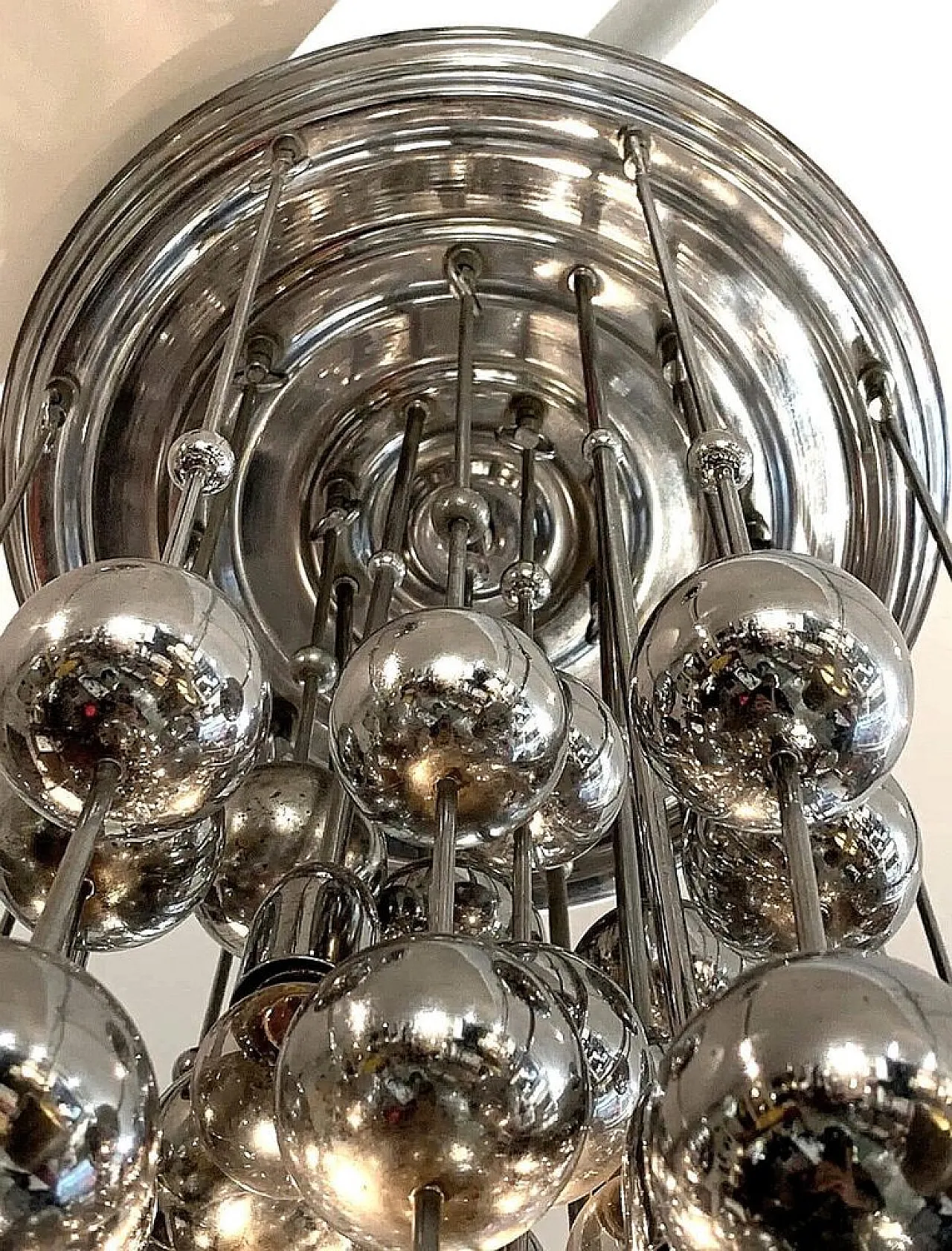Lampadario Swiss Ball Cascade in metallo stile Verner Panton, anni '70 6