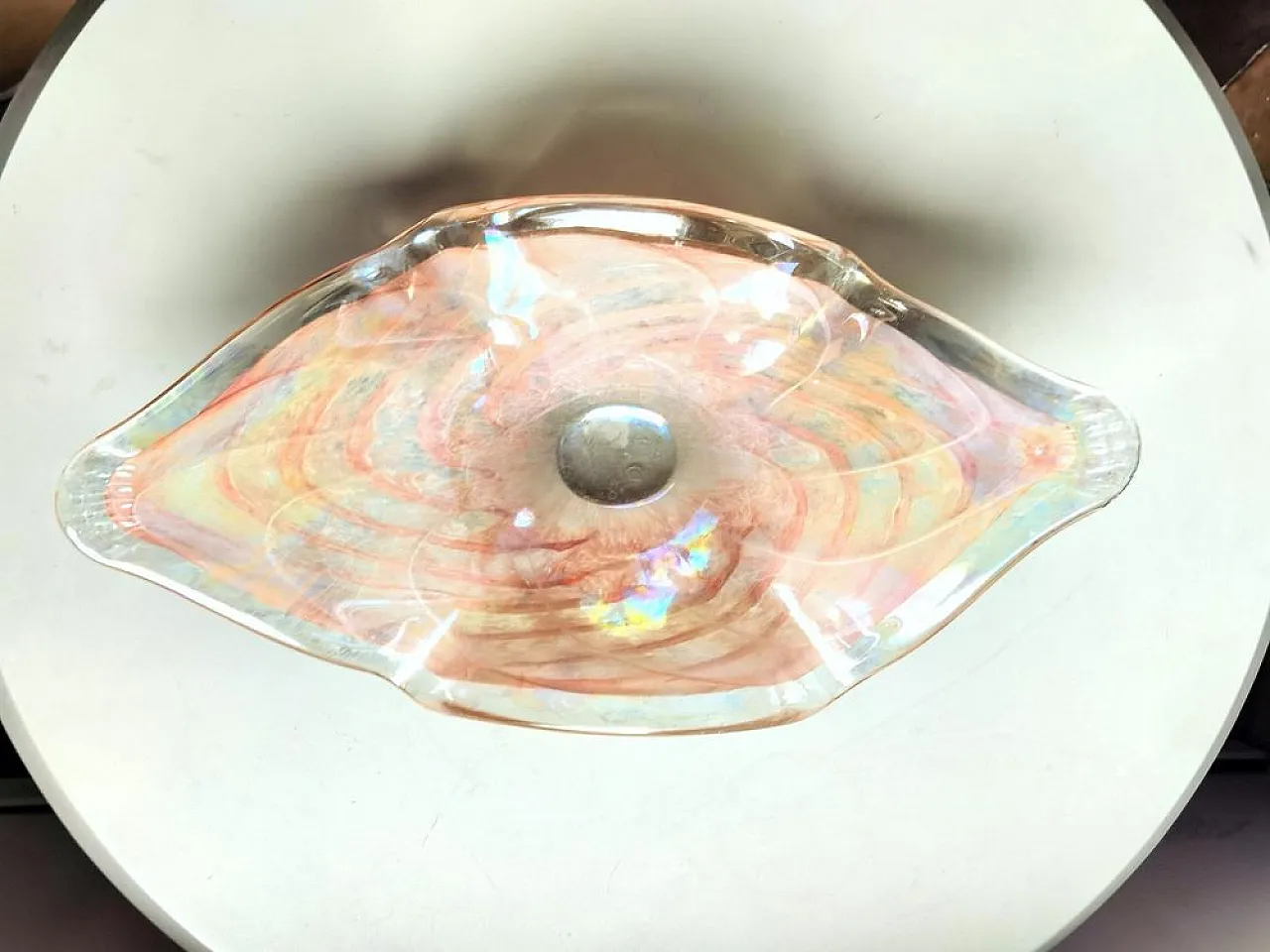 Scodella Mid-Century in vetro di Murano rosa, anni '50 6